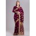 PLUM PAKISTANI MARRIAGE FUNCTION WEDDING SAREE